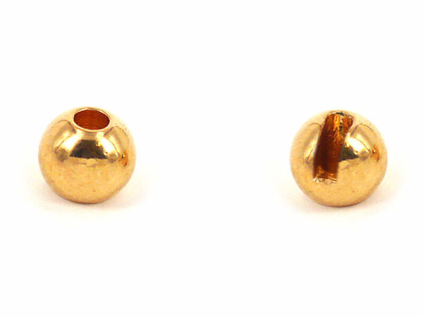 Tungsten Perlen geschlitzt Gold - 25 Stk