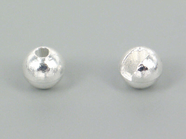 Tungsten Perlen geschlitzt Silber - EINZELN