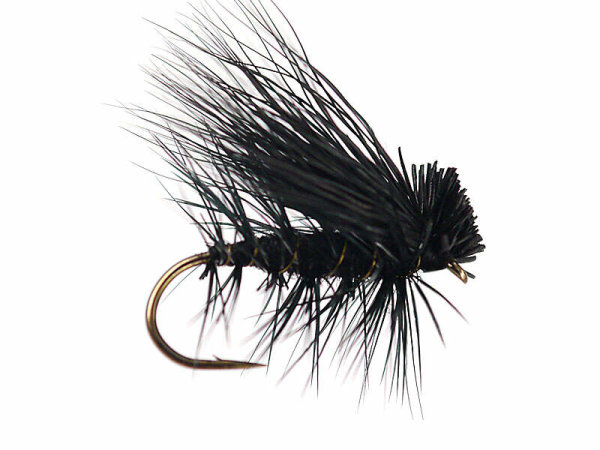 Black Superb Elk Hair Caddis 12